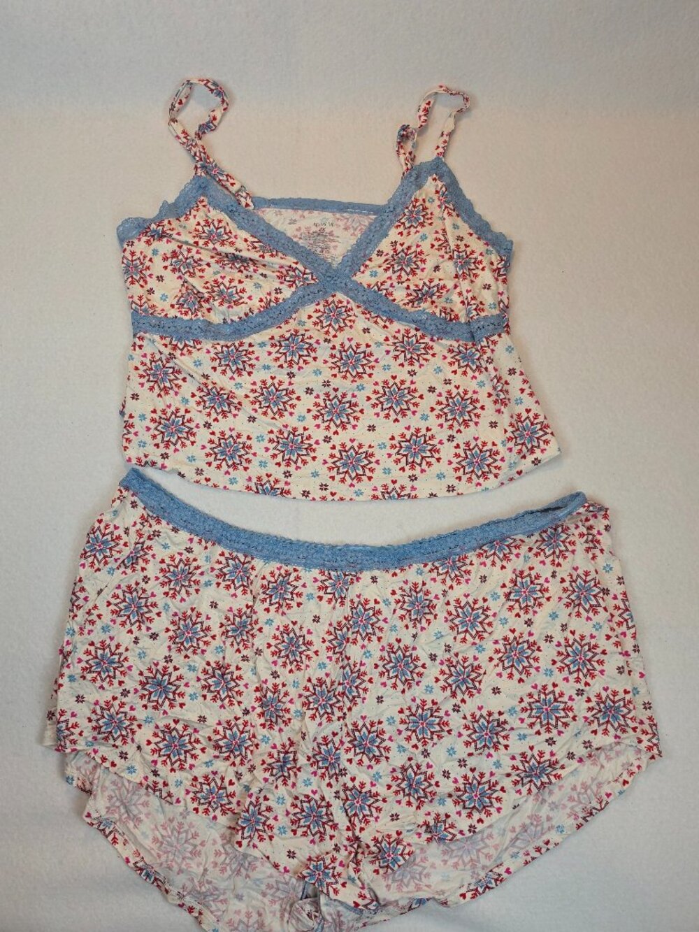 Adore Me Snowflake Print Cami & Shorts Pajama Set Size 2X